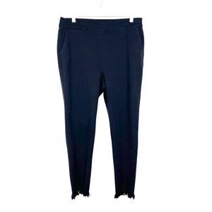 Alberto Makali Pants Women Extra Large Black Fringe Hem Pull On Garter Waist